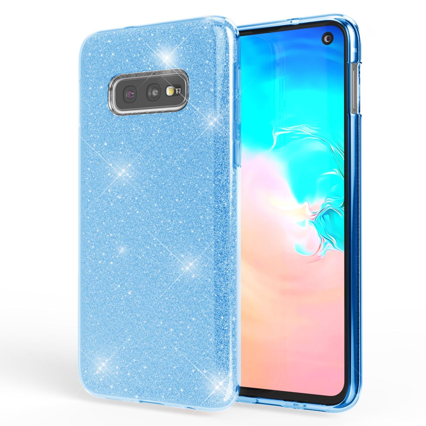 NALIA Hülle kompatibel mit Samsung Galaxy S10e, Glitzer Handyhülle Ultra-Slim Silikon-Case Back-Cover Schutzhülle, Glitter Sparkle Handy-Tasche Bumper Dünnes Bling Strass Etui Schutz