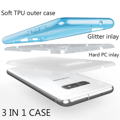 NALIA Hülle kompatibel mit Samsung Galaxy S10e, Glitzer Handyhülle Ultra-Slim Silikon-Case Back-Cover Schutzhülle, Glitter Sparkle Handy-Tasche Bumper Dünnes Bling Strass Etui Schutz