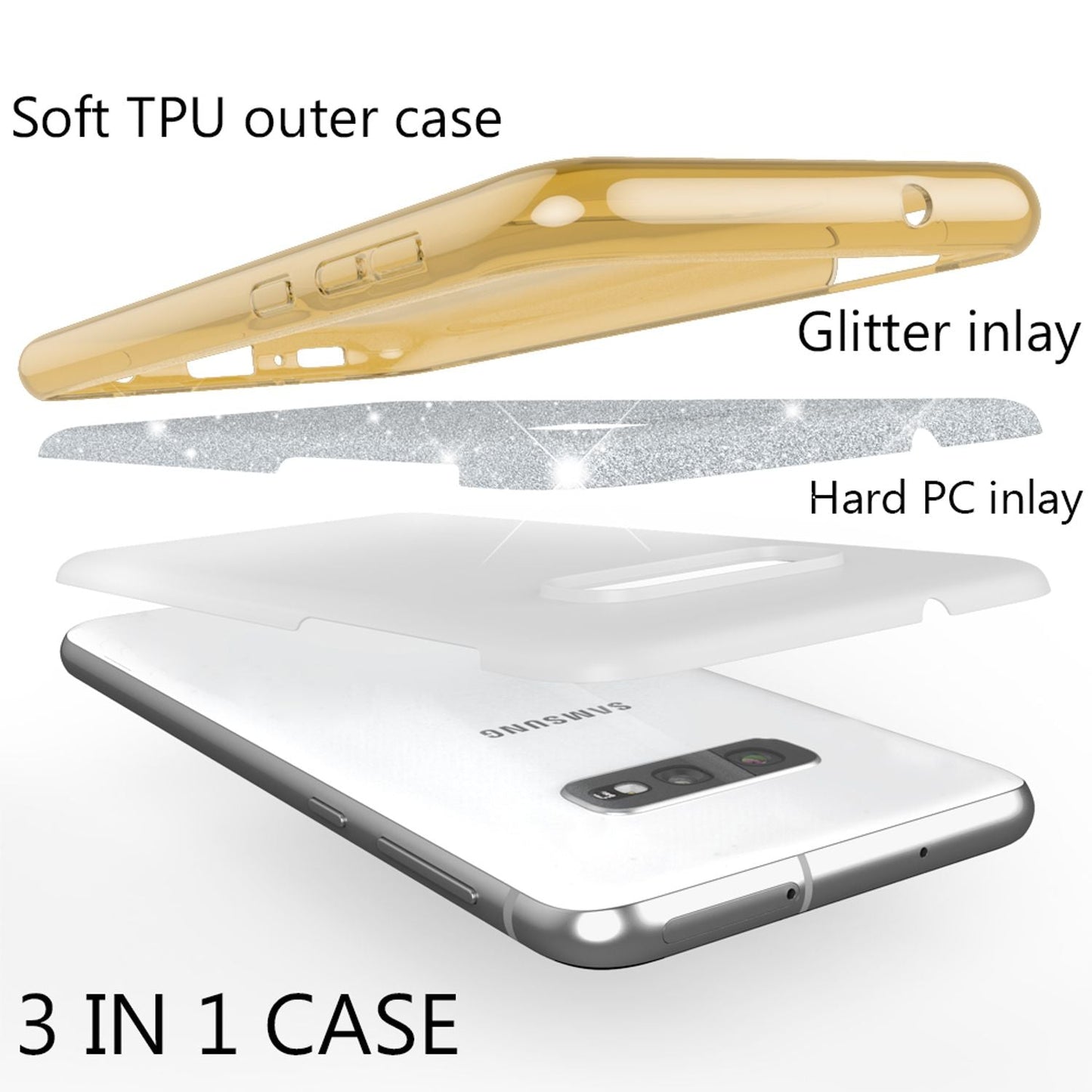 NALIA Hülle kompatibel mit Samsung Galaxy S10e, Glitzer Handyhülle Ultra-Slim Silikon-Case Back-Cover Schutzhülle, Glitter Sparkle Handy-Tasche Bumper Dünnes Bling Strass Etui Schutz