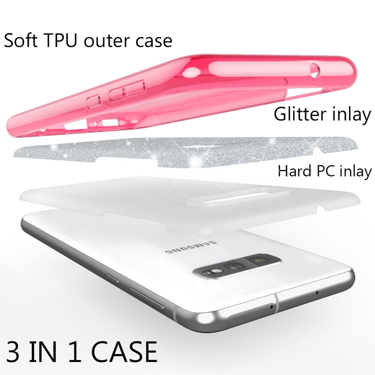 NALIA Hülle kompatibel mit Samsung Galaxy S10e, Glitzer Handyhülle Ultra-Slim Silikon-Case Back-Cover Schutzhülle, Glitter Sparkle Handy-Tasche Bumper Dünnes Bling Strass Etui Schutz