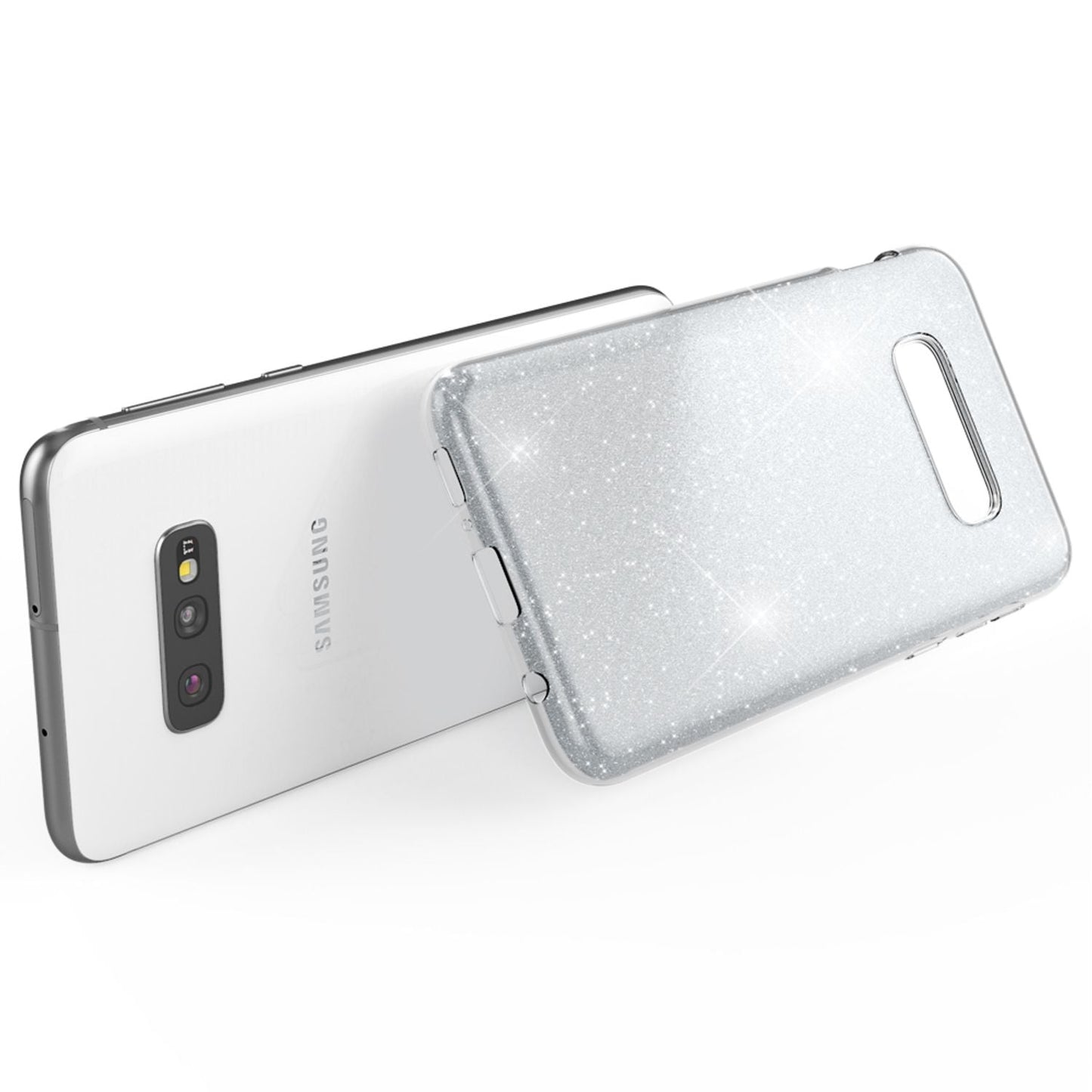 NALIA Hülle kompatibel mit Samsung Galaxy S10e, Glitzer Handyhülle Ultra-Slim Silikon-Case Back-Cover Schutzhülle, Glitter Sparkle Handy-Tasche Bumper Dünnes Bling Strass Etui Schutz