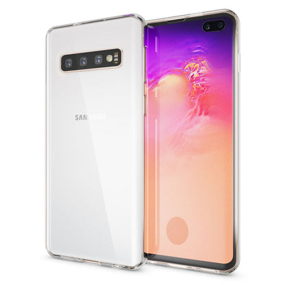 NALIA 360 Grad Hülle kompatibel mit Samsung Galaxy S10 Plus, Full-Cover vorne hinten Rundum Handyhülle Doppel-Schutz, Dünn Ganzkörper Case Silikon Transparent Displayschutz Bumper