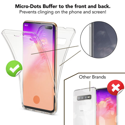 NALIA 360 Grad Hülle kompatibel mit Samsung Galaxy S10 Plus, Full-Cover vorne hinten Rundum Handyhülle Doppel-Schutz, Dünn Ganzkörper Case Silikon Transparent Displayschutz Bumper