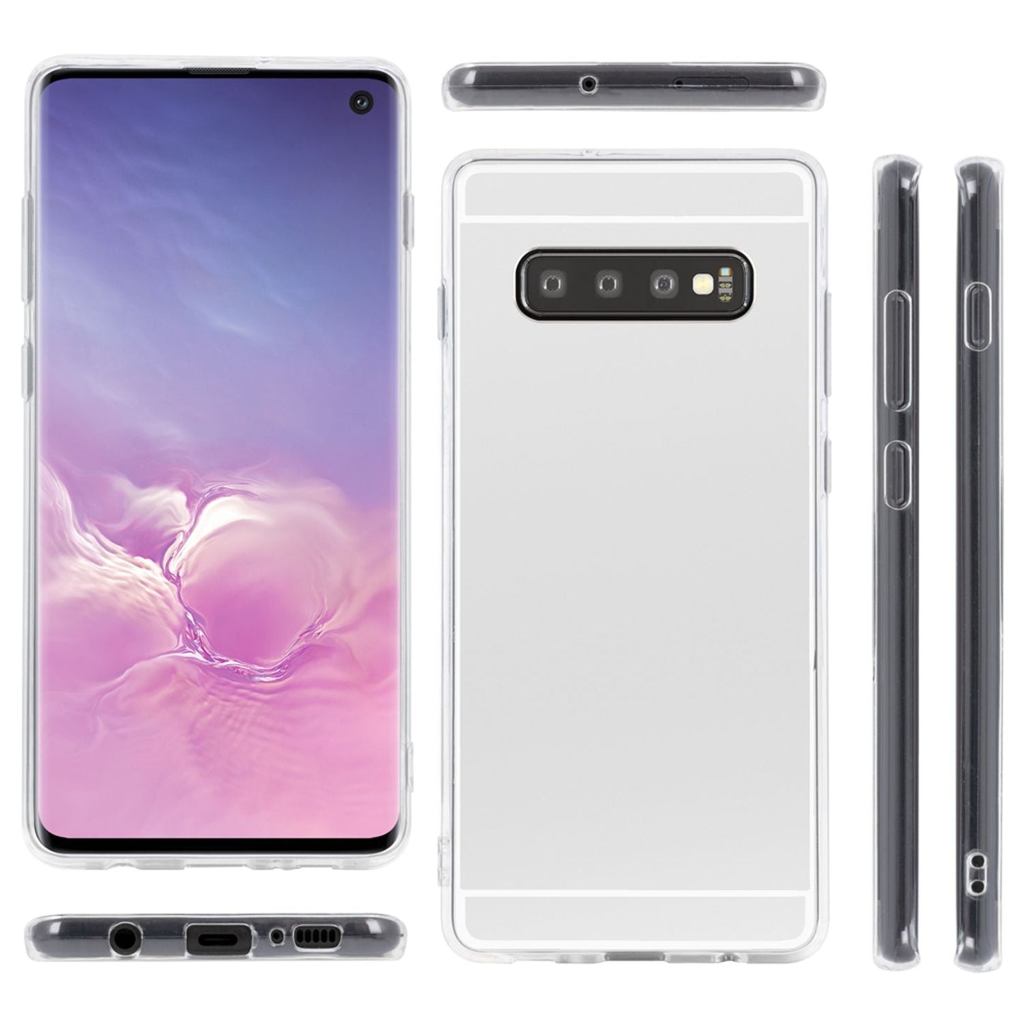 NALIA Spiegel Hülle kompatibel mit Samsung Galaxy S10, Ultra-Slim Handyhülle Mirror TPU Silikon Case, Dünne Schutz-Hülle Back-Cover Verspiegelt, Handy-Tasche Bumper Smart-Phone Etui