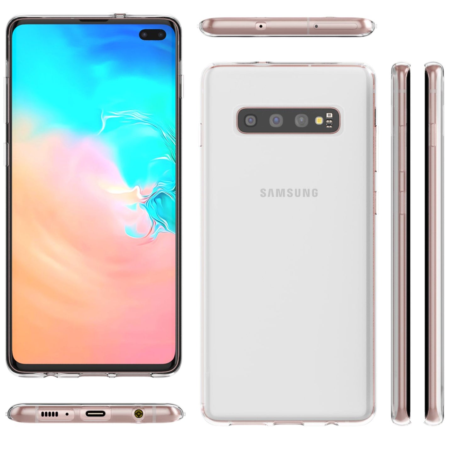 NALIA Handyhülle kompatibel mit Samsung Galaxy S10 Plus, Ultra-Slim Silikon Hülle Motiv Case Cover Crystal Schutzhülle, Durchsichtig Etui Handy-Tasche Backcover Transparent Bumper