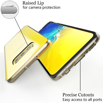 NALIA Handyhülle kompatibel mit Samsung Galaxy S10e, Slim Silikon Hülle Motiv Case Cover Crystal Schutzhülle, Durchsichtig Etui Handy-Tasche Backcover Transparent Bumper