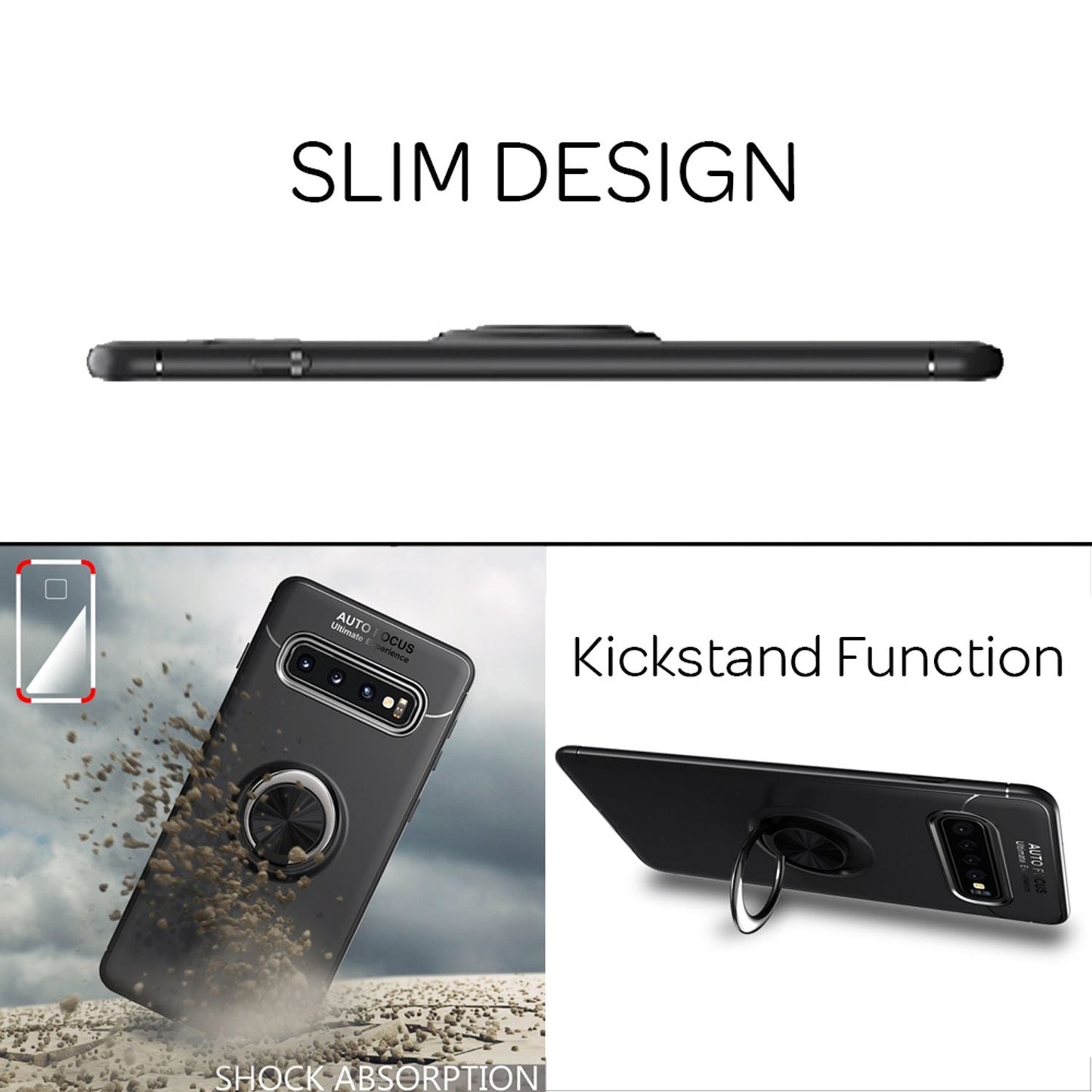 NALIA Ringhülle für Samsung Galaxy S10 – Ring-Ständer 360° & für Magnet-Halter – GRIP360 (Mattiertes Silikon Case) – Marke aus Berlin