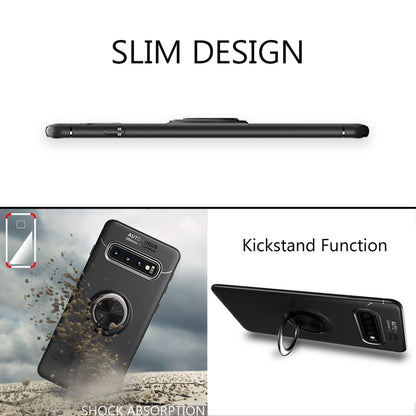 NALIA Ring Hülle kompatibel mit Samsung Galaxy S10 Plus, Schutzhülle Cover magnetische Silikon Handyhülle für KFZ-Halterung 360-Grad Finger-Halter, Dünnes Case Ständer Slim Etui Bumper