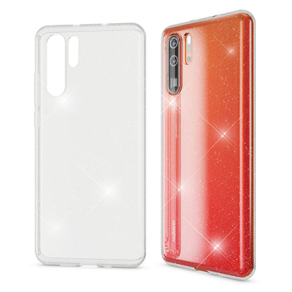 NALIA Glitzerhülle für Huawei P30 Pro – Funkelndes Silikon Case – DAZZLIN (Transparent & Stoßfest) – Marke aus Berlin