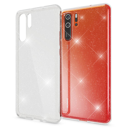 NALIA Glitzerhülle für Huawei P30 Pro – Funkelndes Silikon Case – DAZZLIN (Transparent & Stoßfest) – Marke aus Berlin