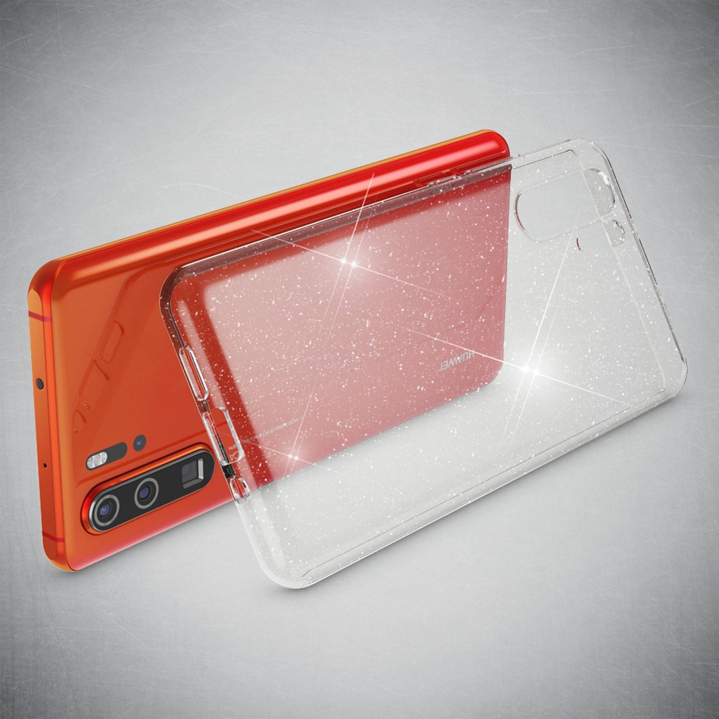 NALIA Glitzerhülle für Huawei P30 Pro – Funkelndes Silikon Case – DAZZLIN (Transparent & Stoßfest) – Marke aus Berlin