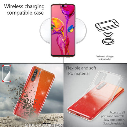 NALIA Glitzerhülle für Huawei P30 Pro – Funkelndes Silikon Case – DAZZLIN (Transparent & Stoßfest) – Marke aus Berlin