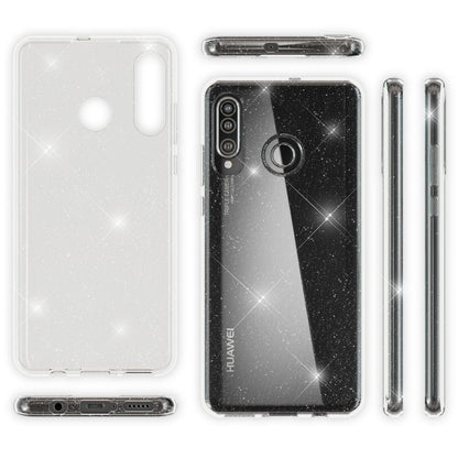 NALIA Glitzerhülle für Huawei P30 Lite – Funkelndes Silikon Case – DAZZLIN (Transparent & Stoßfest) – Marke aus Berlin