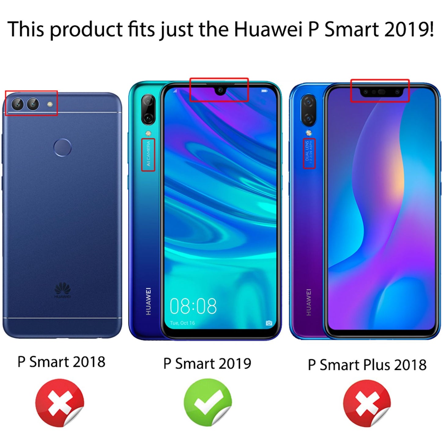 NALIA Ring Hülle kompatibel mit Huawei P smart 2019, Magnetische Silikon Handyhülle für KFZ-Halterung 360-Grad Finger-Halter, Kickstand Cover Dünne Schutzhülle Ständer Case Slim Etui Bumper - Schwarz