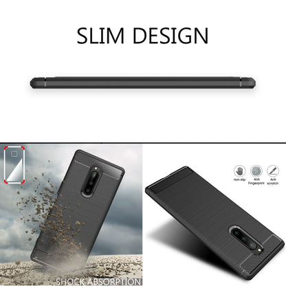 NALIA Silikonhülle für Sony Xperia 1 – Rutschfest & Matt – VORTEX (Gebürstete Optik & Carbon Design) – Marke aus Berlin