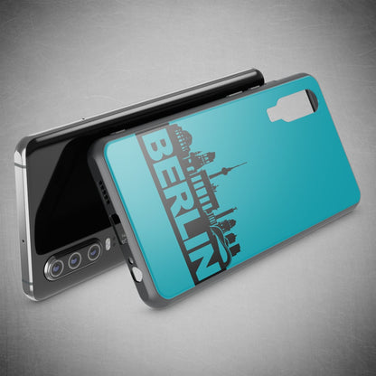 NALIA Hartglas Hülle kompatibel mit Huawei P30, Original Berlin Design Motiv Hardcase aus 9H Tempered Glass & Silikon Bumper, Kratzfeste Handyhülle Cover Case