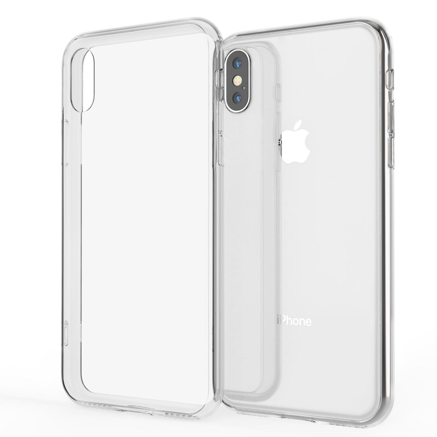 NALIA Hartglas Hülle kompatibel mit iPhone XS Max, Durchsichtiges Hardcase aus 9H Tempered Glass mit Silikon Bumper, Stoßfeste & Kratzfeste Handyhülle Hard Cover Case Schutzhülle Etui - Transparent