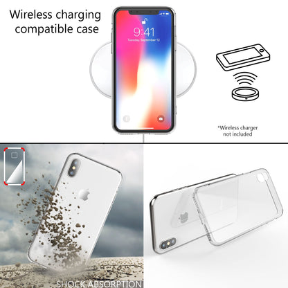 NALIA Hartglas Hülle kompatibel mit iPhone XS Max, Durchsichtiges Hardcase aus 9H Tempered Glass mit Silikon Bumper, Stoßfeste & Kratzfeste Handyhülle Hard Cover Case Schutzhülle Etui - Transparent