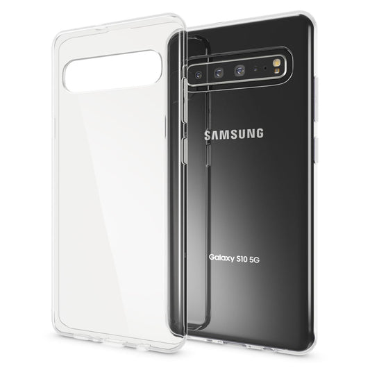 NALIA Transparente Silikonhülle für Samsung Galaxy S10 5G – Anti-Gelb & Rutschfest – GLAZE (Handyhülle Kristallklar, Schlank & Stoßfest) – Marke aus Berlin