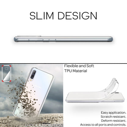 NALIA Transparente Silikonhülle für Samsung Galaxy A70 – Anti-Gelb & Rutschfest – GLAZE (Handyhülle Kristallklar, Schlank & Stoßfest) – Marke aus Berlin