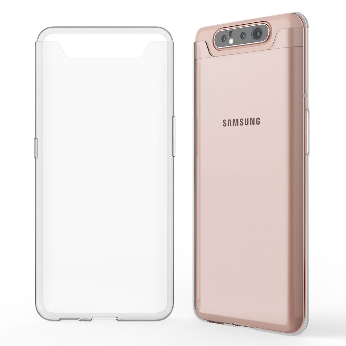 NALIA Handyhülle kompatibel mit Samsung Galaxy A80 Hülle, Dünne Durchsichtige Silikon Schutzhülle Phone Case Soft Cover, Ultra-Slim Bumper Gummi Handy-Tasche Skin Etui Schale Klar Weich - Transparent