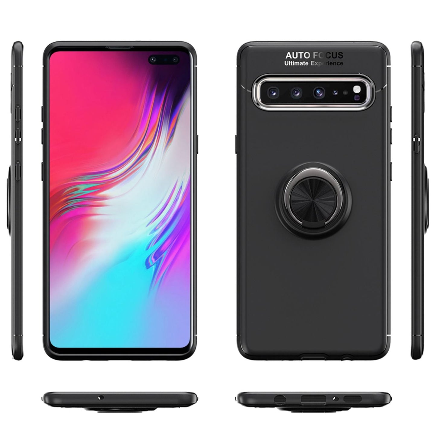 NALIA Ring Hülle kompatibel mit Samsung Galaxy S10 5G, Silikon Handyhülle mit 360 Grad Finger-Halter für magnetische KFZ-Halterung, Schutzhülle Cover Phone Case Handy-Tasche Etui