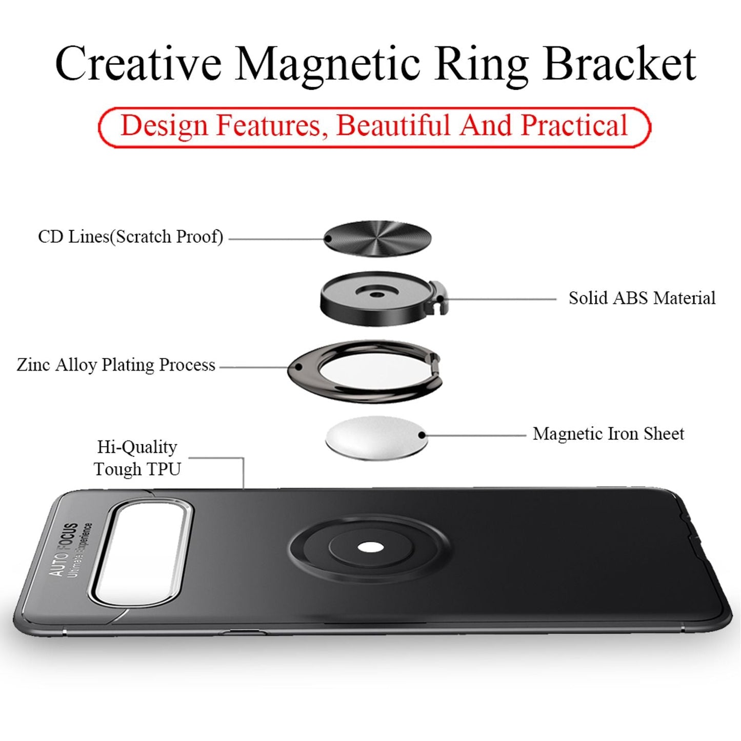 NALIA Ring Hülle kompatibel mit Samsung Galaxy S10 5G, Silikon Handyhülle mit 360 Grad Finger-Halter für magnetische KFZ-Halterung, Schutzhülle Cover Phone Case Handy-Tasche Etui