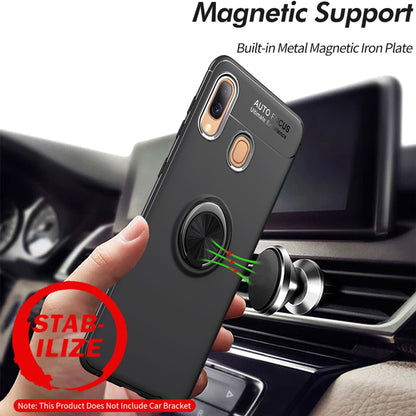 NALIA Ring Hülle kompatibel mit Samsung Galaxy A40, Silikon Handyhülle mit 360 Grad Finger-Halter für magnetische KFZ-Halterung, Schutzhülle Cover Phone Case Handy-Tasche Etui