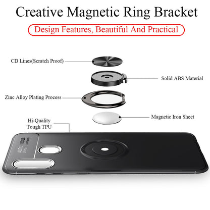 NALIA Ring Hülle kompatibel mit Samsung Galaxy A40, Silikon Handyhülle mit 360 Grad Finger-Halter für magnetische KFZ-Halterung, Schutzhülle Cover Phone Case Handy-Tasche Etui