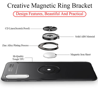 NALIA Ring Hülle kompatibel mit Samsung Galaxy A50, Silikon Handyhülle mit 360 Grad Finger-Halter für magnetische KFZ-Halterung, Schutzhülle Cover Phone Case Handy-Tasche Etui