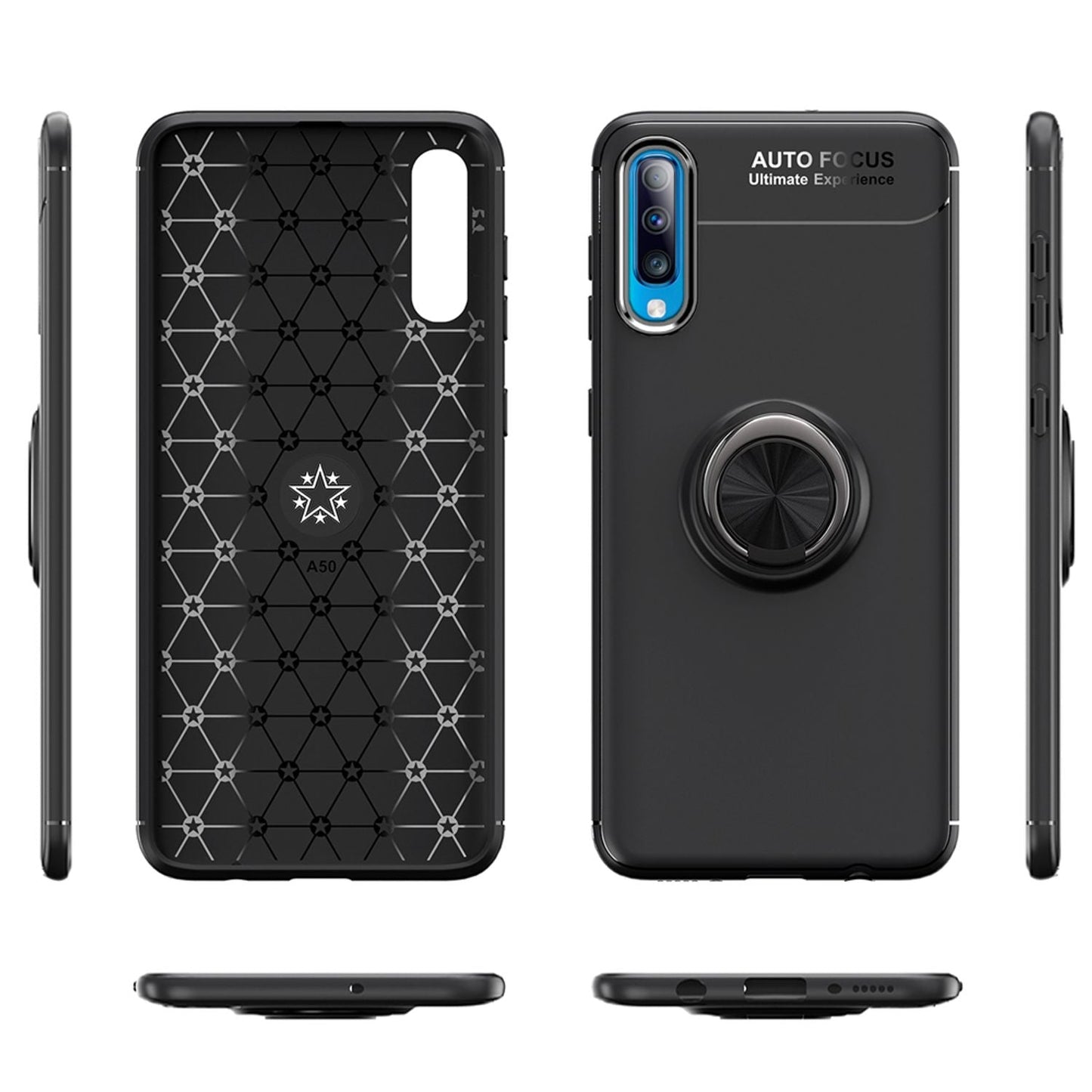 NALIA Ringhülle für Samsung Galaxy A70 – Ring-Ständer 360° & für Magnet-Halter – GRIP360 (Mattiertes Silikon Case) – Marke aus Berlin