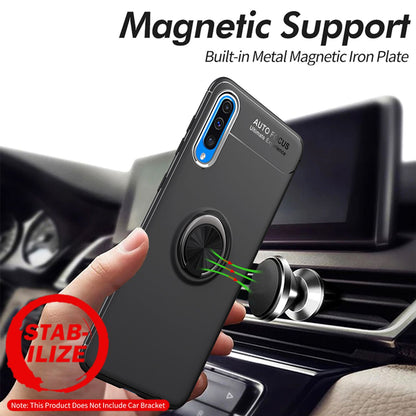 NALIA Ringhülle für Samsung Galaxy A70 – Ring-Ständer 360° & für Magnet-Halter – GRIP360 (Mattiertes Silikon Case) – Marke aus Berlin
