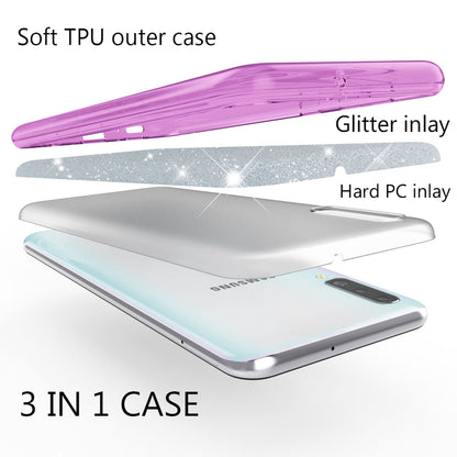 NALIA Glitzer Hülle kompatibel mit Samsung Galaxy A70, Diamant Schutzhülle Glitter Case Bling Cover Silikon Handyhülle Dünn, Ultra-Slim Phone Backcover Handy-Tasche Diamond Bumper Etui