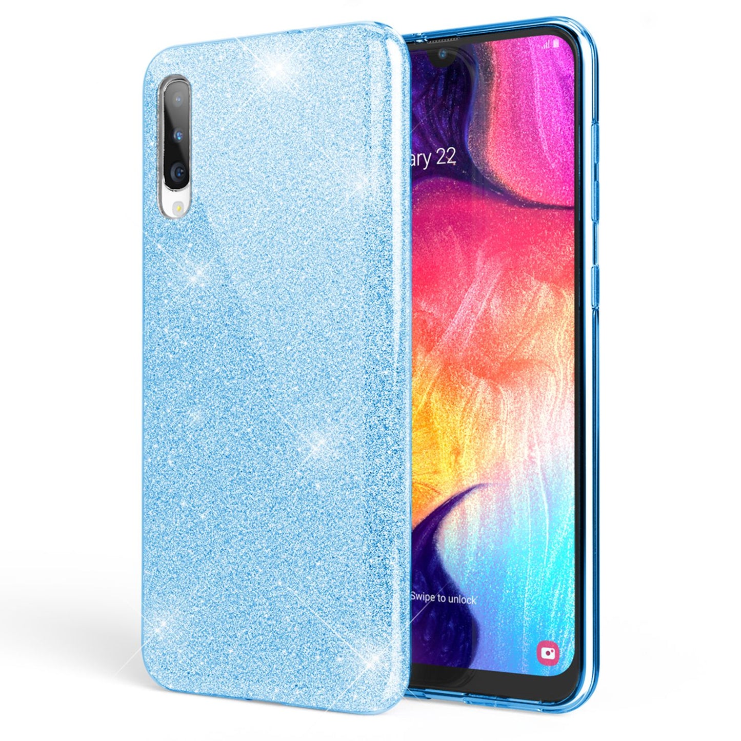 NALIA Glitzer Hülle kompatibel mit Samsung Galaxy A70, Diamant Schutzhülle Glitter Case Bling Cover Silikon Handyhülle Dünn, Ultra-Slim Phone Backcover Handy-Tasche Diamond Bumper Etui