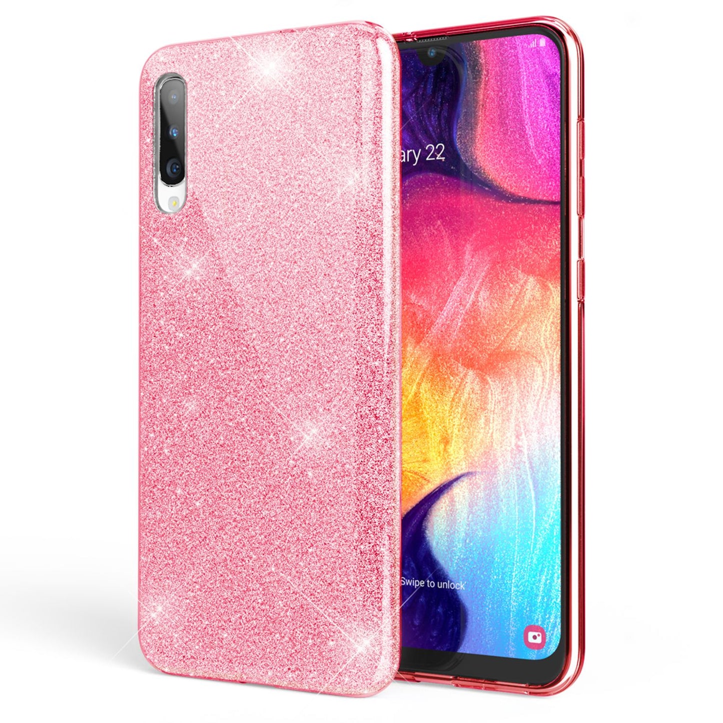 NALIA Glitzer Hülle kompatibel mit Samsung Galaxy A70, Diamant Schutzhülle Glitter Case Bling Cover Silikon Handyhülle Dünn, Ultra-Slim Phone Backcover Handy-Tasche Diamond Bumper Etui