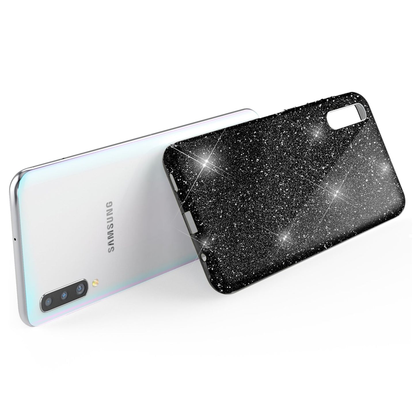 NALIA Glitzer Hülle kompatibel mit Samsung Galaxy A70, Diamant Schutzhülle Glitter Case Bling Cover Silikon Handyhülle Dünn, Ultra-Slim Phone Backcover Handy-Tasche Diamond Bumper Etui