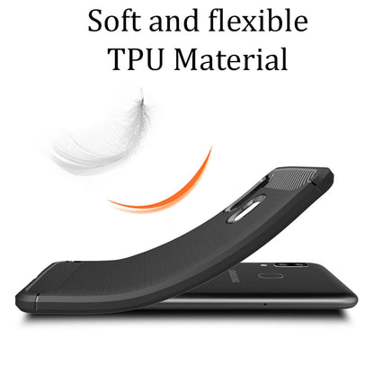 NALIA Design Case kompatibel mit Samsung Galaxy A20e Hülle, Carbon Look Stylische Handyhülle Stoßfeste Silikon Schutzhülle, Dünne Handy-Tasche Phone Cover Bumper Soft Skin Etui Kratzfest - Schwarz