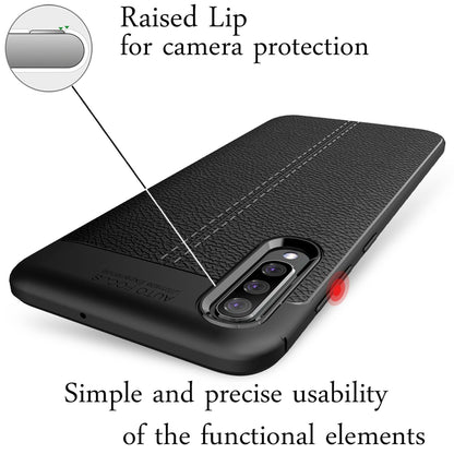 NALIA Leder-Look Hülle kompatibel mit Samsung Galaxy A70, Ultra-Slim Gummi Handyhülle TPU Silikon Case Cover, Dünne Phone Schutzhülle, Stoßfeste Etui Handy-Tasche Backcover Smartphone Bumper - Schwarz