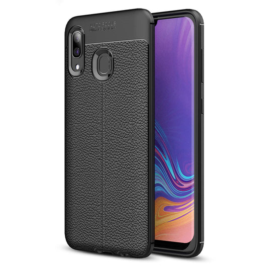 NALIA Leder Look Handy Hülle für Samsung Galaxy A40, Case Cover Schutz Bumper