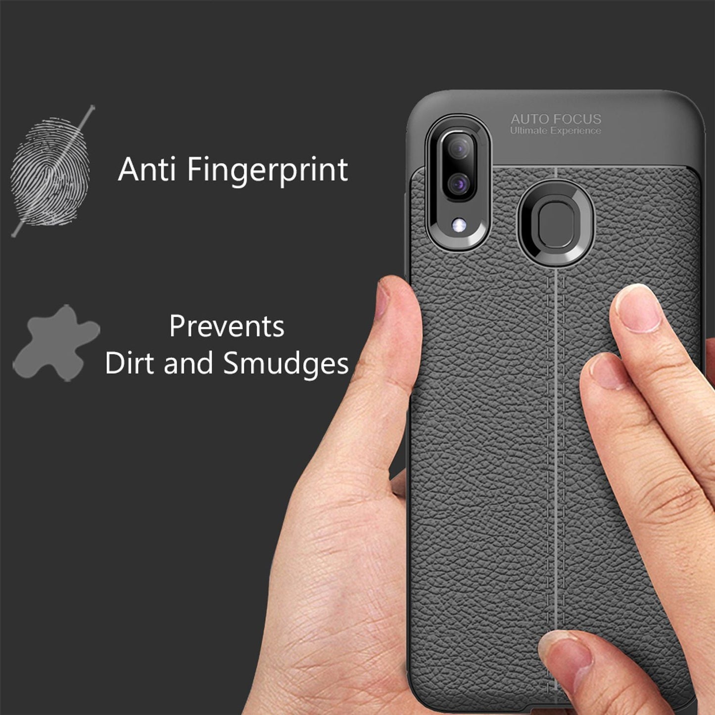NALIA Leder-Look Hülle kompatibel mit Samsung Galaxy A40, Ultra-Slim Gummi Handyhülle TPU Silikon Case Cover, Dünne Phone Schutzhülle, Stoßfeste Etui Handy-Tasche Backcover Smartphone Bumper - Schwarz