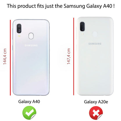NALIA Leder-Look Hülle kompatibel mit Samsung Galaxy A40, Ultra-Slim Gummi Handyhülle TPU Silikon Case Cover, Dünne Phone Schutzhülle, Stoßfeste Etui Handy-Tasche Backcover Smartphone Bumper - Schwarz
