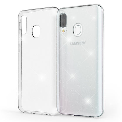 NALIA Glitzerhülle für Samsung Galaxy A40 – Funkelndes Silikon Case – DAZZLIN (Transparent & Stoßfest) – Marke aus Berlin