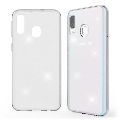 NALIA Glitzerhülle für Samsung Galaxy A40 – Funkelndes Silikon Case – DAZZLIN (Transparent & Stoßfest) – Marke aus Berlin