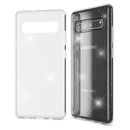NALIA Glitzerhülle für Samsung Galaxy S10 5G – Funkelndes Silikon Case – DAZZLIN (Transparent & Stoßfest) – Marke aus Berlin