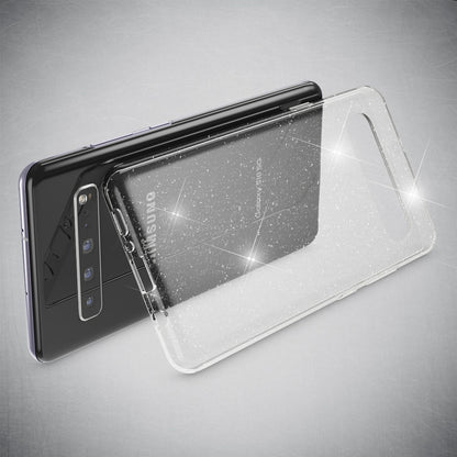 NALIA Glitzerhülle für Samsung Galaxy S10 5G – Funkelndes Silikon Case – DAZZLIN (Transparent & Stoßfest) – Marke aus Berlin