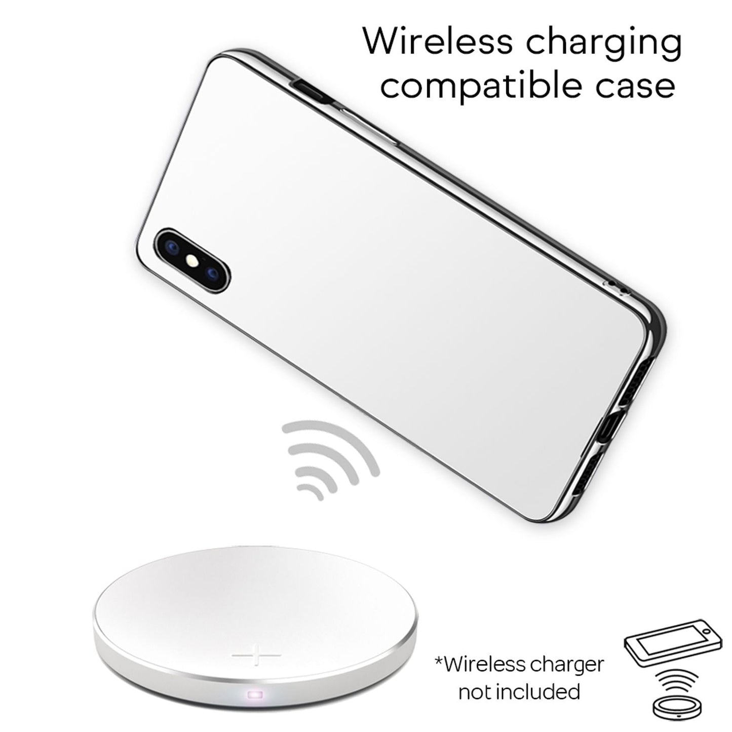 NALIA Spiegel Hartglas Hülle kompatibel mit iPhone X / XS, Mirror Hard-Case 9H Tempered Glass Cover & Silikon Bumper, Kratzfeste Handyhülle Schutzhülle Etui Handy-Tasche Dünn