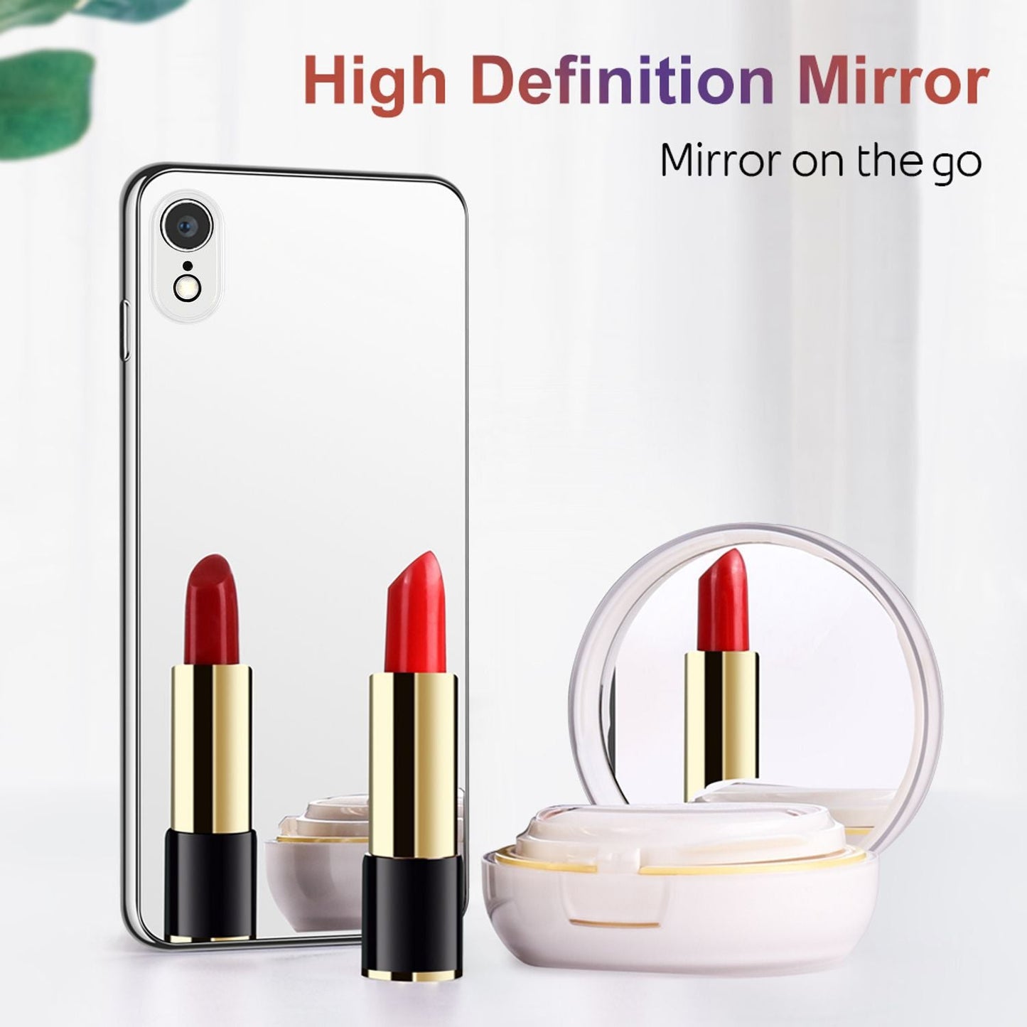 NALIA Spiegel Hartglas Hülle kompatibel mit iPhone XR, Mirror Hard-Case 9H Tempered Glass Cover & Silikon Bumper, Kratzfeste Handyhülle Schutzhülle Etui Handy-Tasche Dünn Backcover
