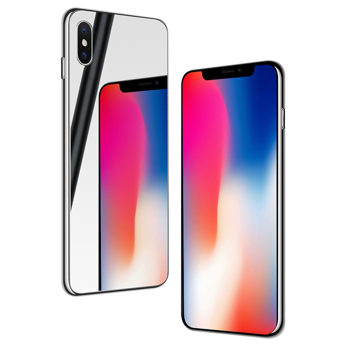 NALIA Spiegel Hartglas Hülle kompatibel mit iPhone XS Max, Mirror Hard-Case 9H Tempered Glass Cover & Silikon Bumper, Kratzfeste Handyhülle Schutzhülle Etui Handy-Tasche Dünn