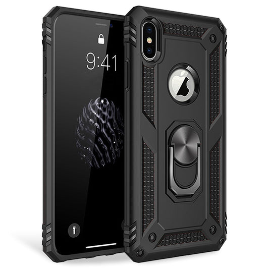 NALIA Panzerhülle für iPhone X / XS – Ring-Ständer 360° & Magnet-Halterung Kompatibel – RINGDEFEND (Stoßfestes Outdoor Case) – Marke aus Berlin