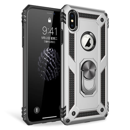 NALIA Panzerhülle für iPhone X / XS – Ring-Ständer 360° & Magnet-Halterung Kompatibel – RINGDEFEND (Stoßfestes Outdoor Case) – Marke aus Berlin